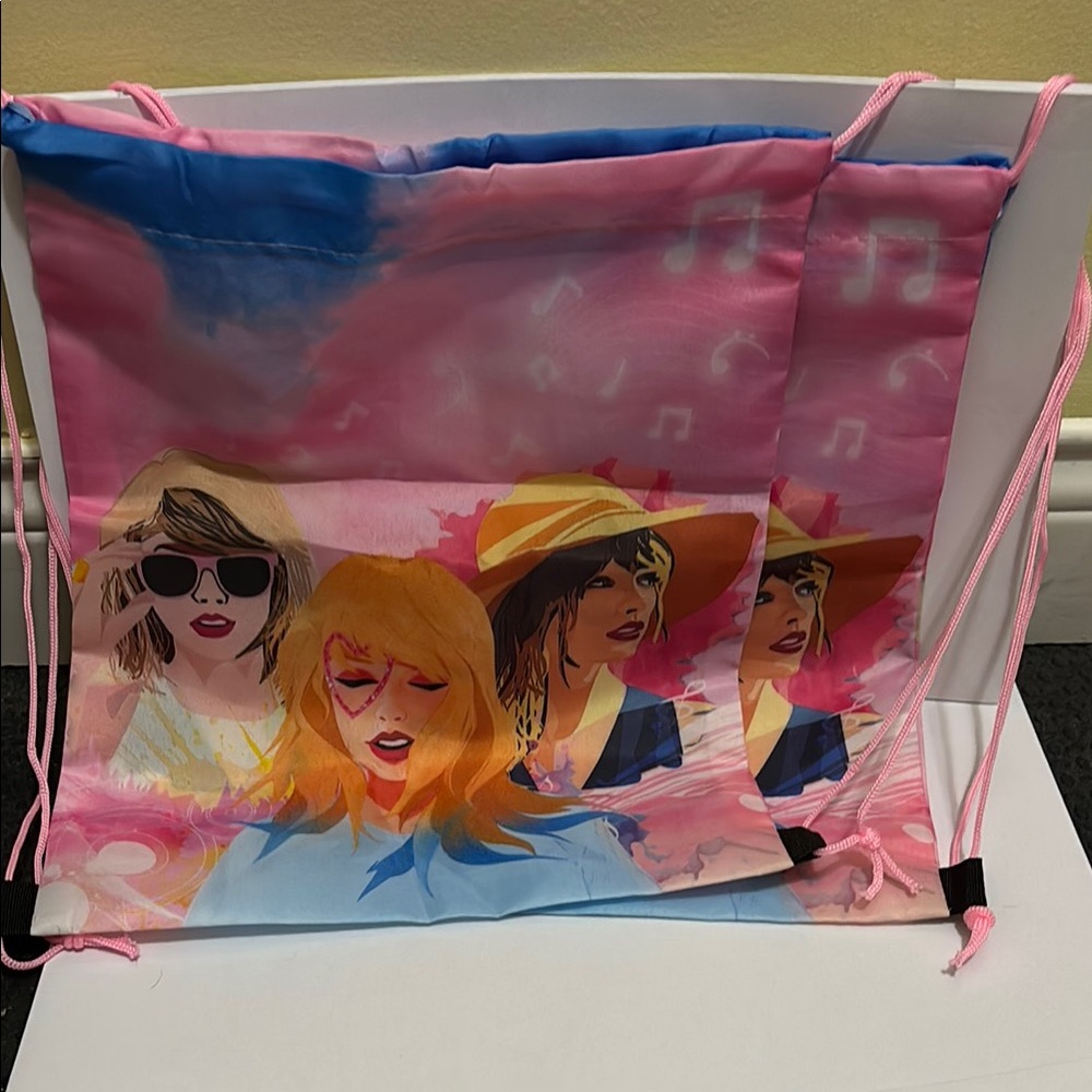 Taylor Swift Pink and Blue Backpack with Artistic Design ( 2pk)